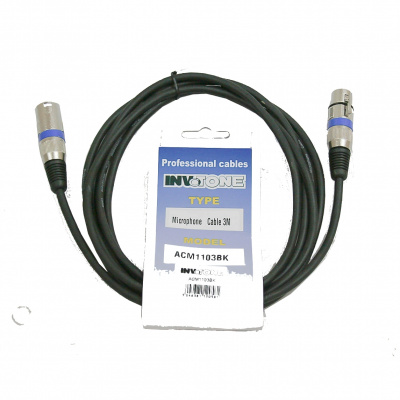 INVOTONE INVOTONE ACM1110 BK - микрофонный кабель,  XLR(папа) <-> XLR(мама),  10 м (черный)